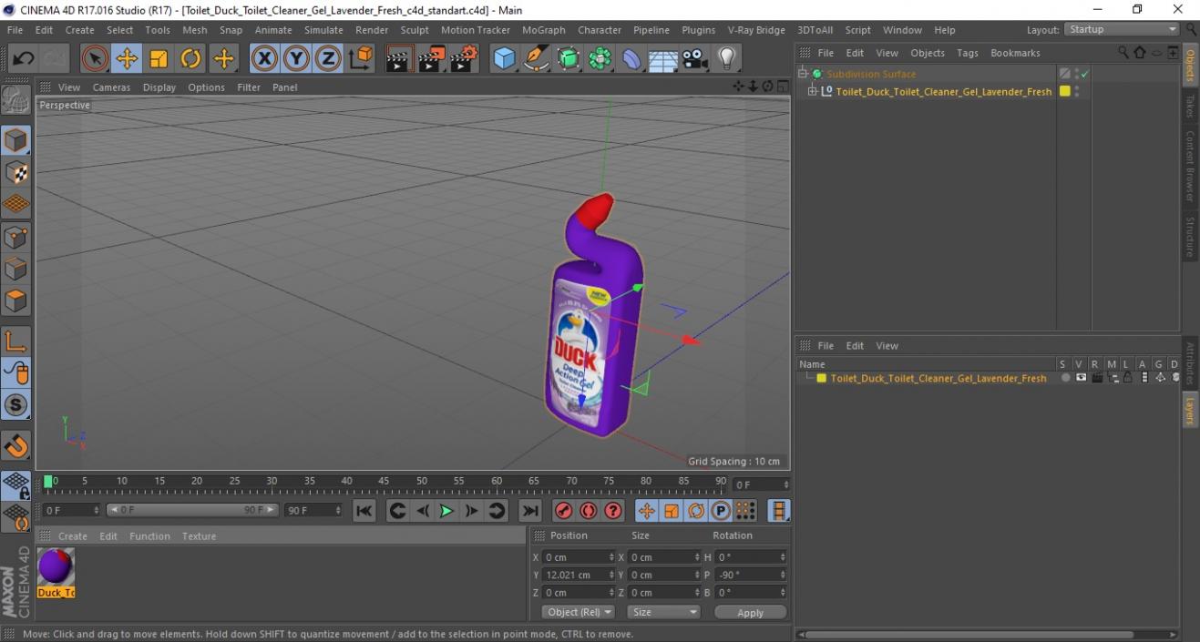 3D model Toilet Duck Toilet Cleaner Gel Lavender Fresh