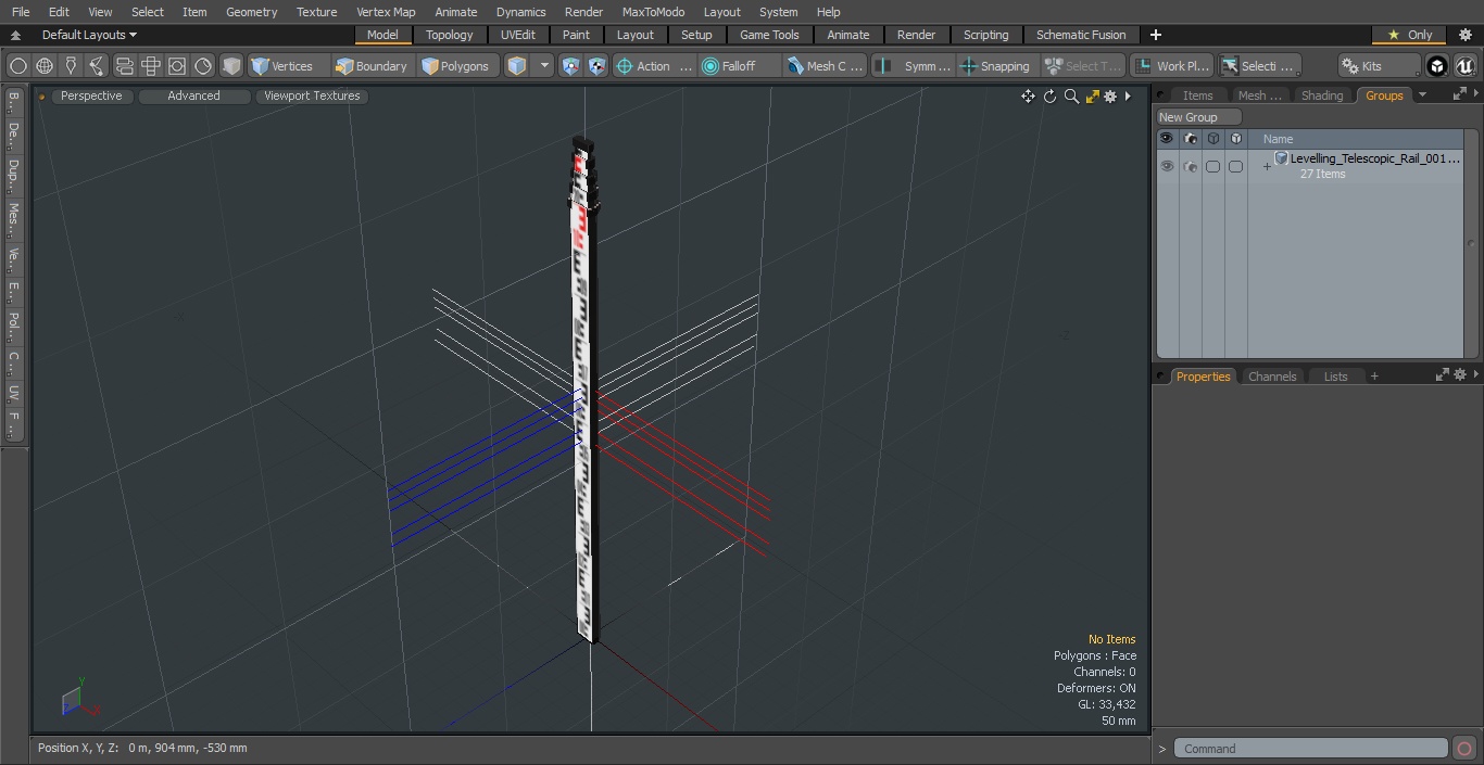 3D model Levelling Telescopic Rail