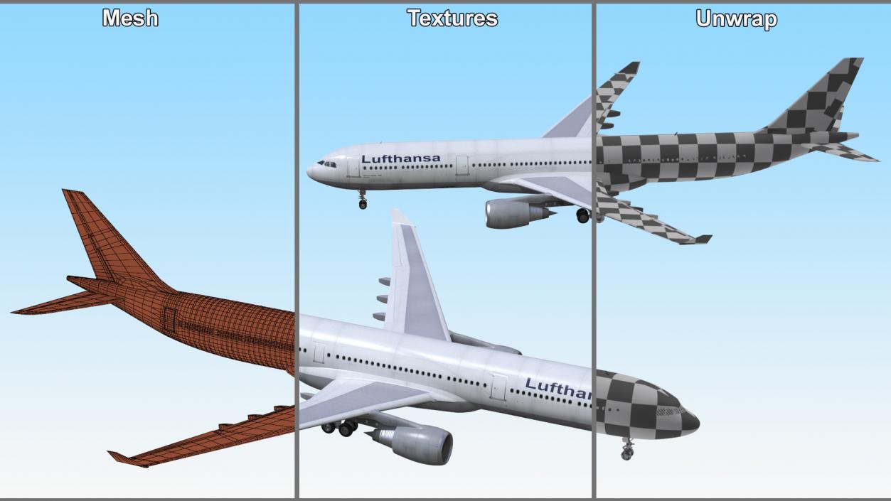 3D model Lufthansa Airbus A330-300