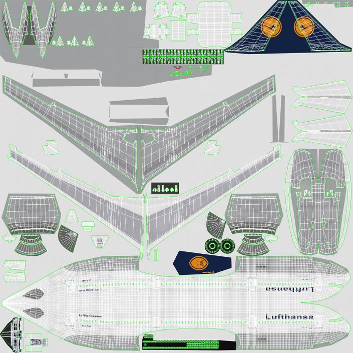 3D model Lufthansa Airbus A330-300