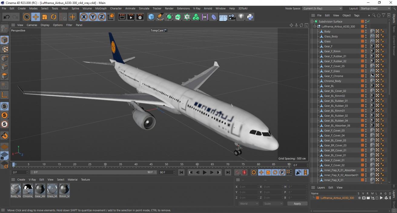 3D model Lufthansa Airbus A330-300