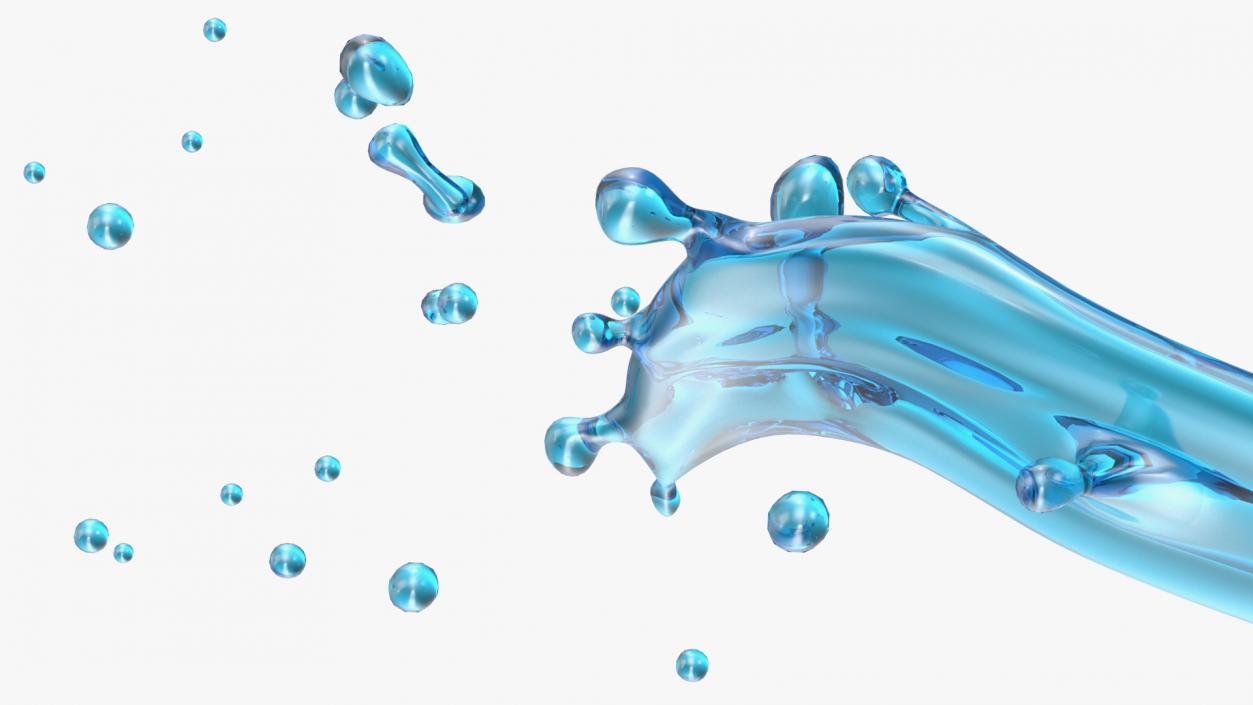 Blue Water Splash Spiral 3D model