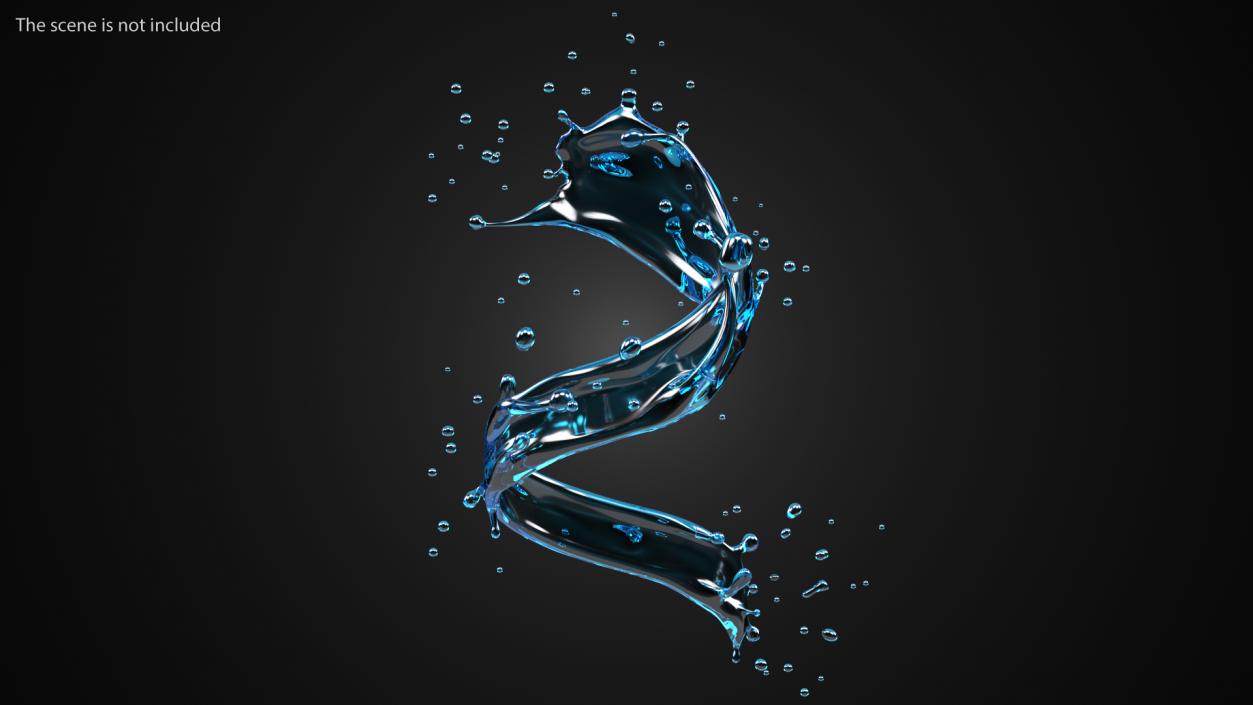 Blue Water Splash Spiral 3D model