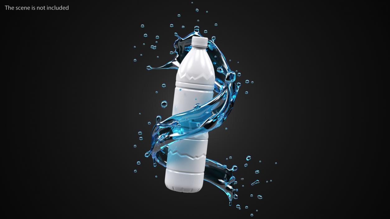 Blue Water Splash Spiral 3D model