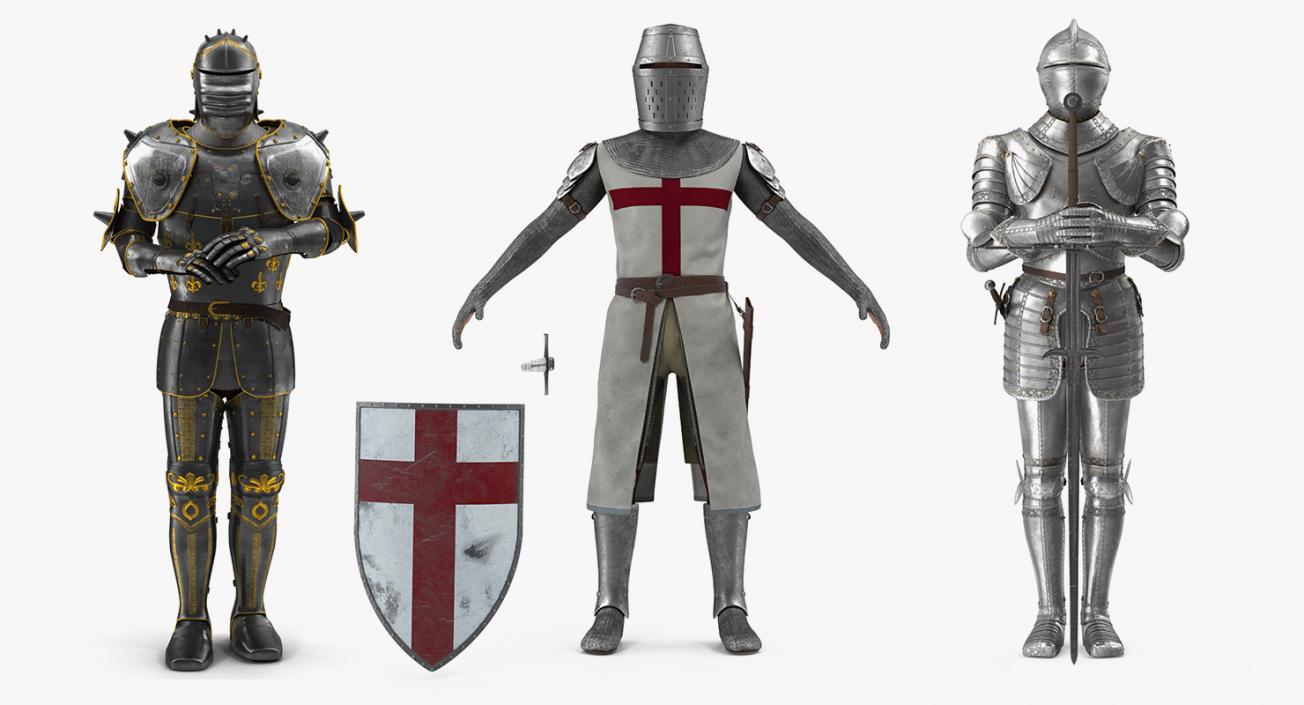 3D Medieval Knight Plates Armor Collection 2