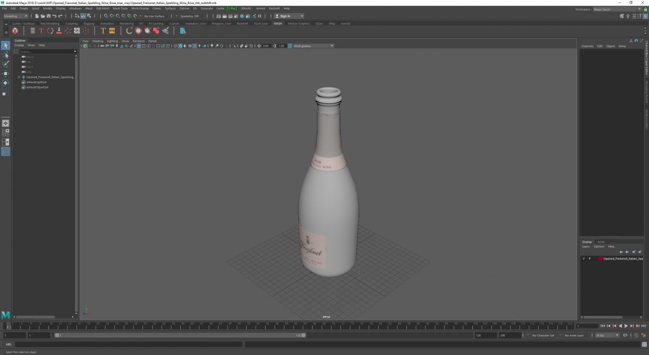 Opened Freixenet Italian Sparkling Wine Rose 3D model