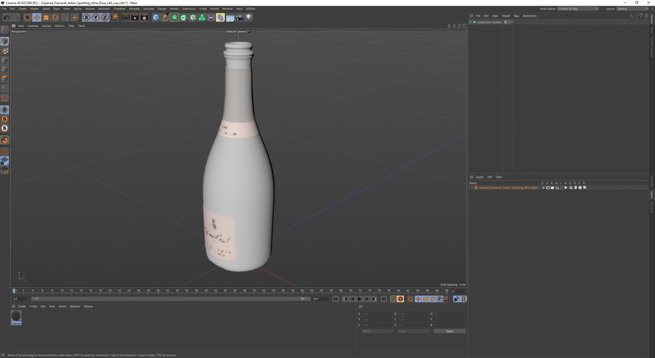 Opened Freixenet Italian Sparkling Wine Rose 3D model