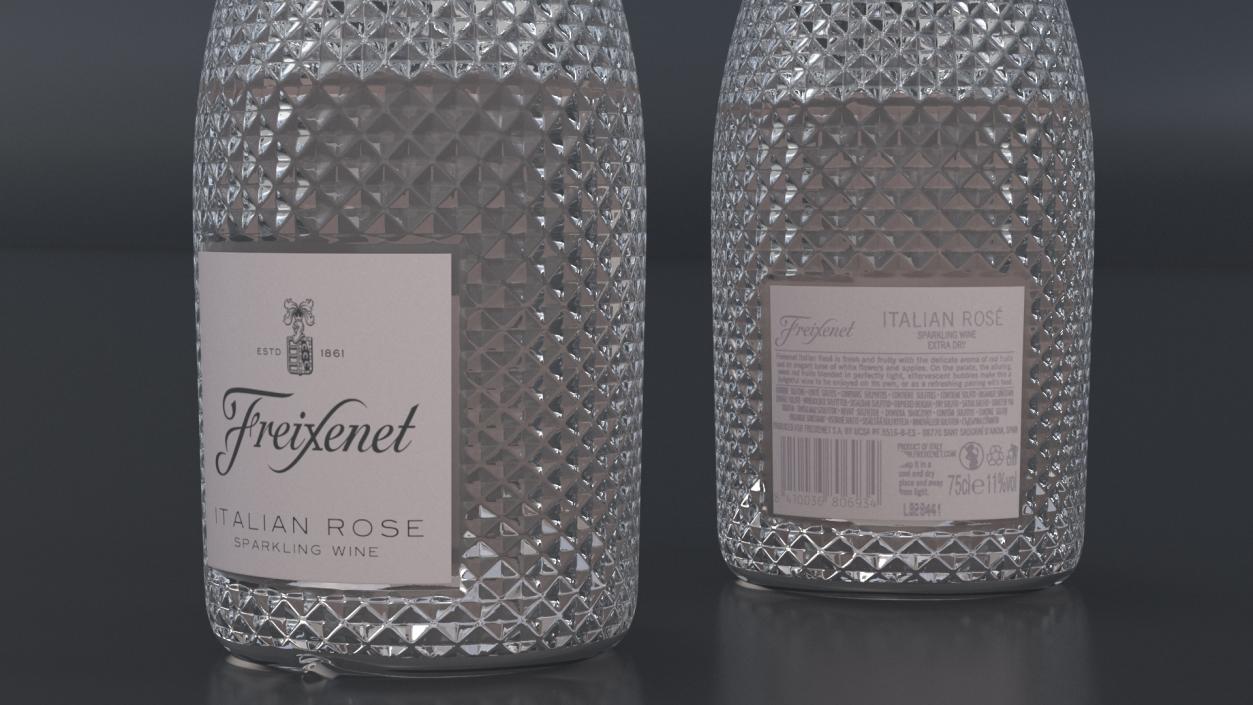 Opened Freixenet Italian Sparkling Wine Rose 3D model