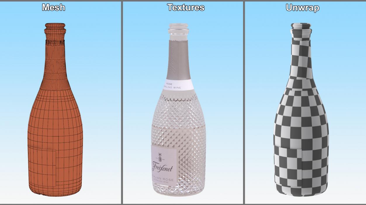 Opened Freixenet Italian Sparkling Wine Rose 3D model