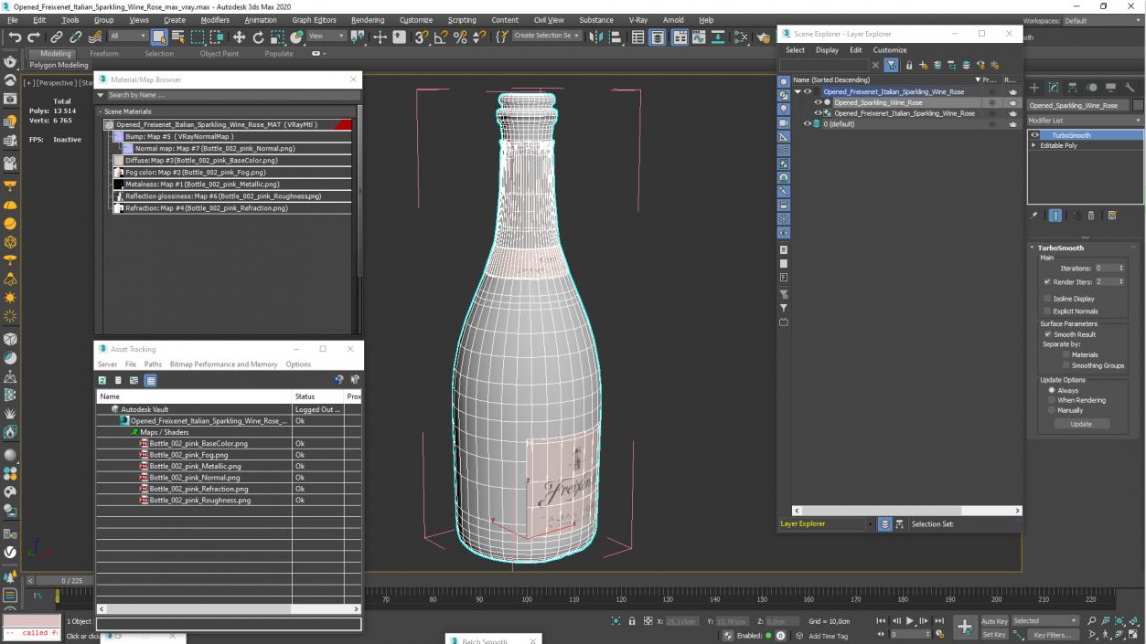 Opened Freixenet Italian Sparkling Wine Rose 3D model