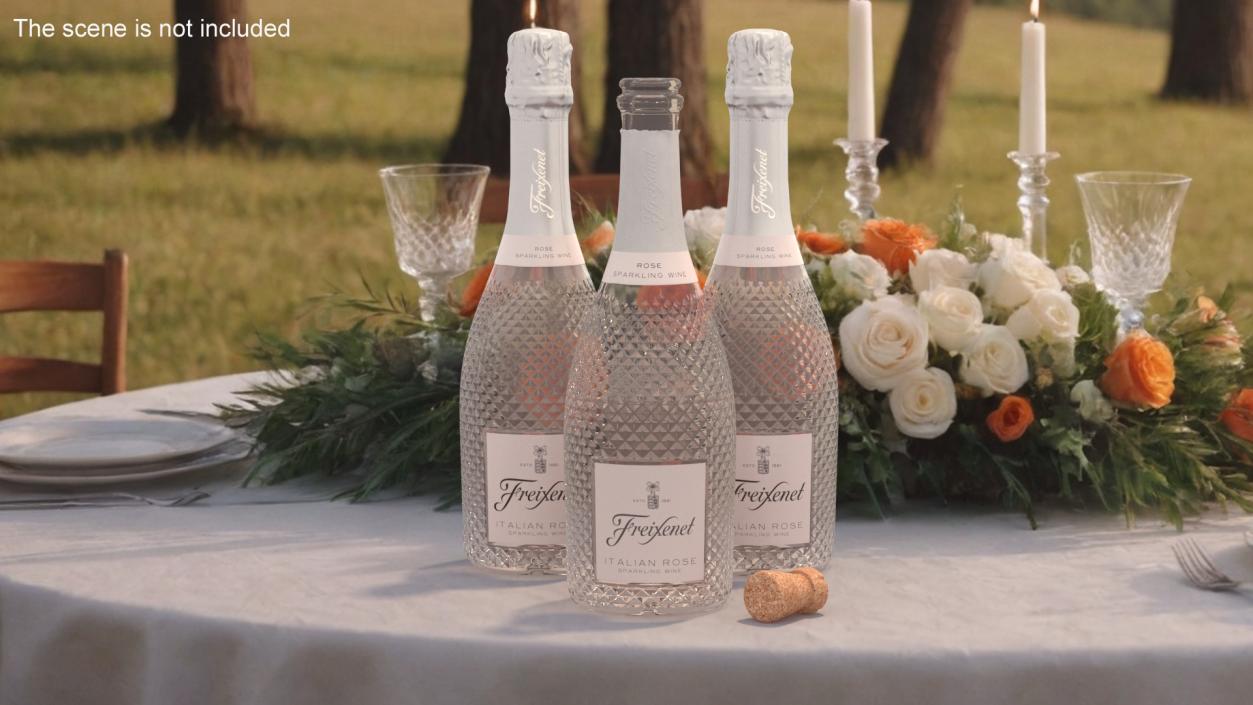 Opened Freixenet Italian Sparkling Wine Rose 3D model