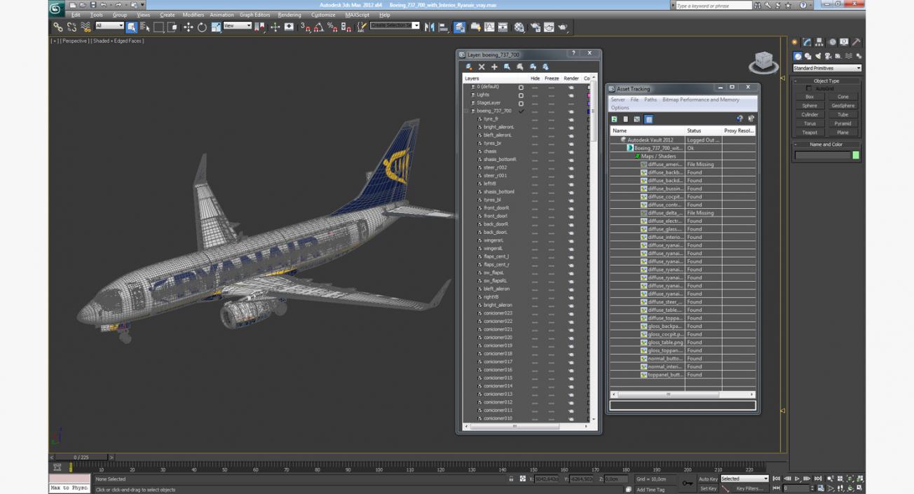 3D Boeing 737-700 with Interior Ryanair