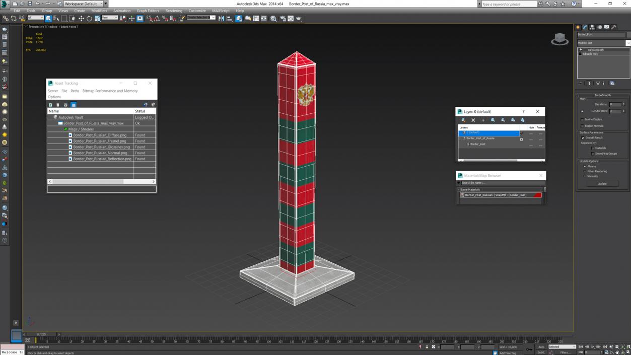 3D Border Post of Russia