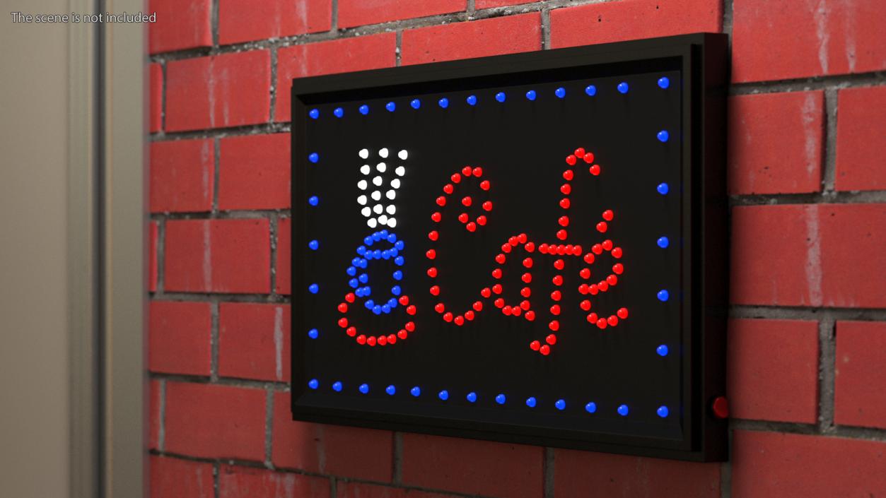 3D Classic LED Cafe Light Board Sign ON