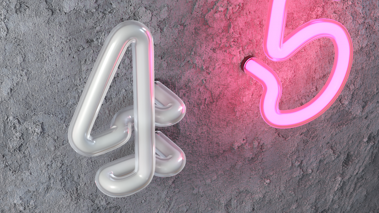 Neon Tube Light Number 4 3D model