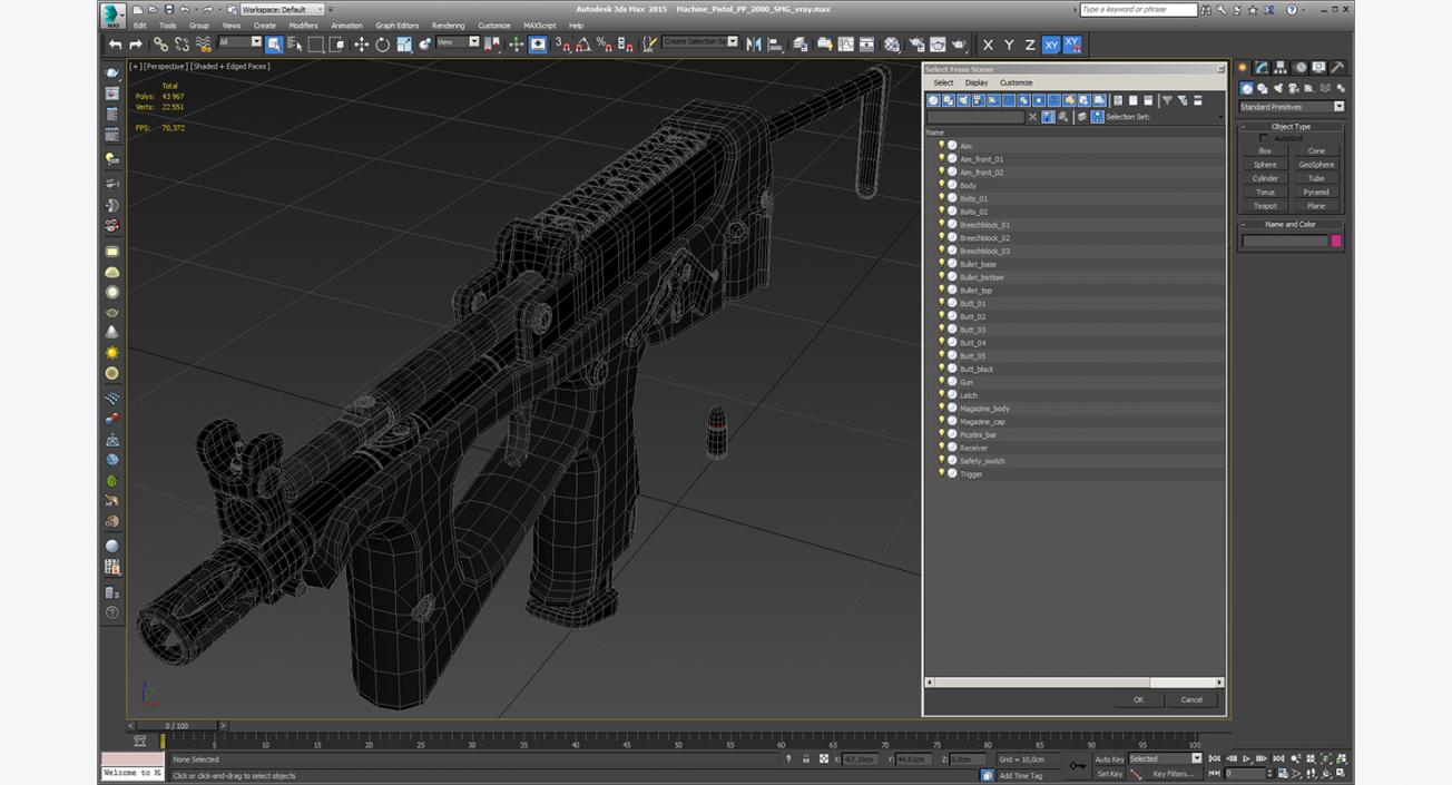 3D Machine Pistol PP-2000 SMG