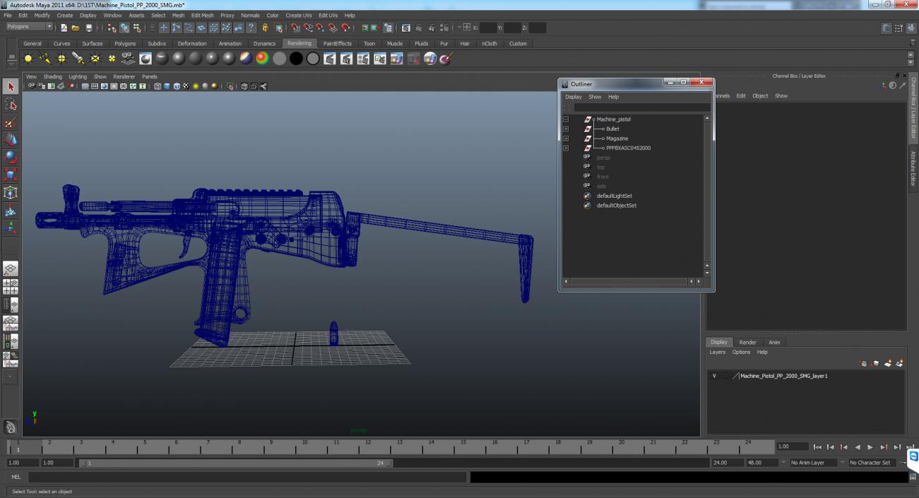 3D Machine Pistol PP-2000 SMG