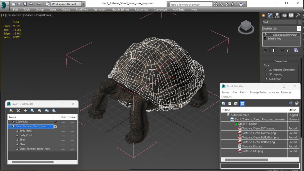 3D model Giant Tortoise Stand Pose