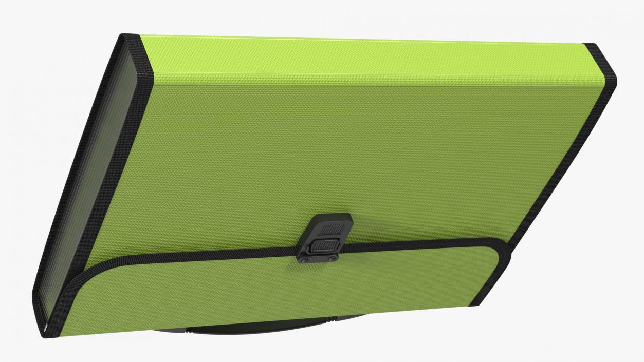 Plastic Accordion Document Folder Green 3D model