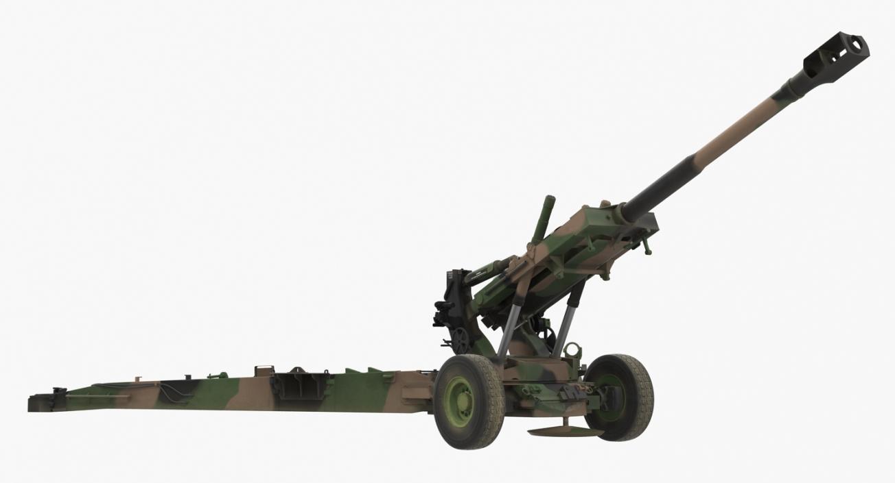 3D Towed Howitzer M198 Rigged