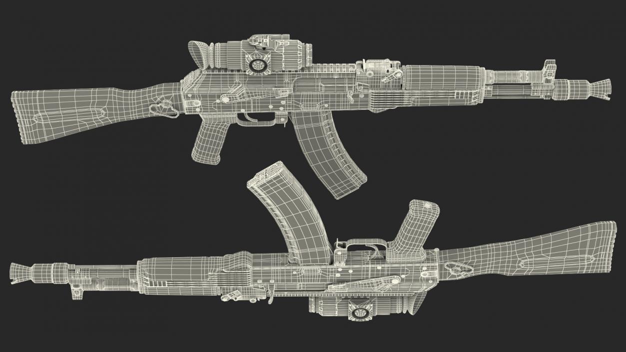 AK104 with Thermal Scope Trijicon IR Patrol M300W 3D model