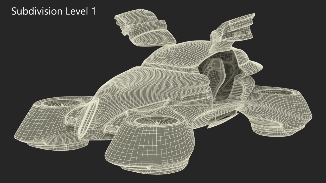 Hover Car Concept by Lazzarini Rigged 2 3D model