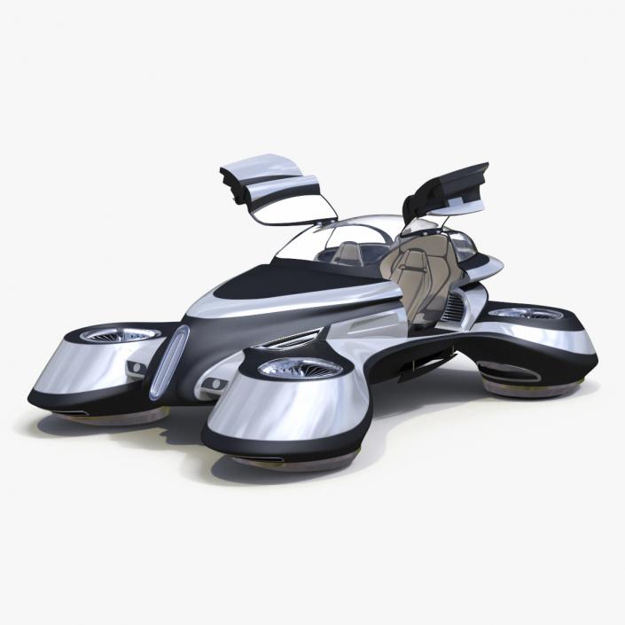 Hover Car Concept by Lazzarini Rigged 2 3D model