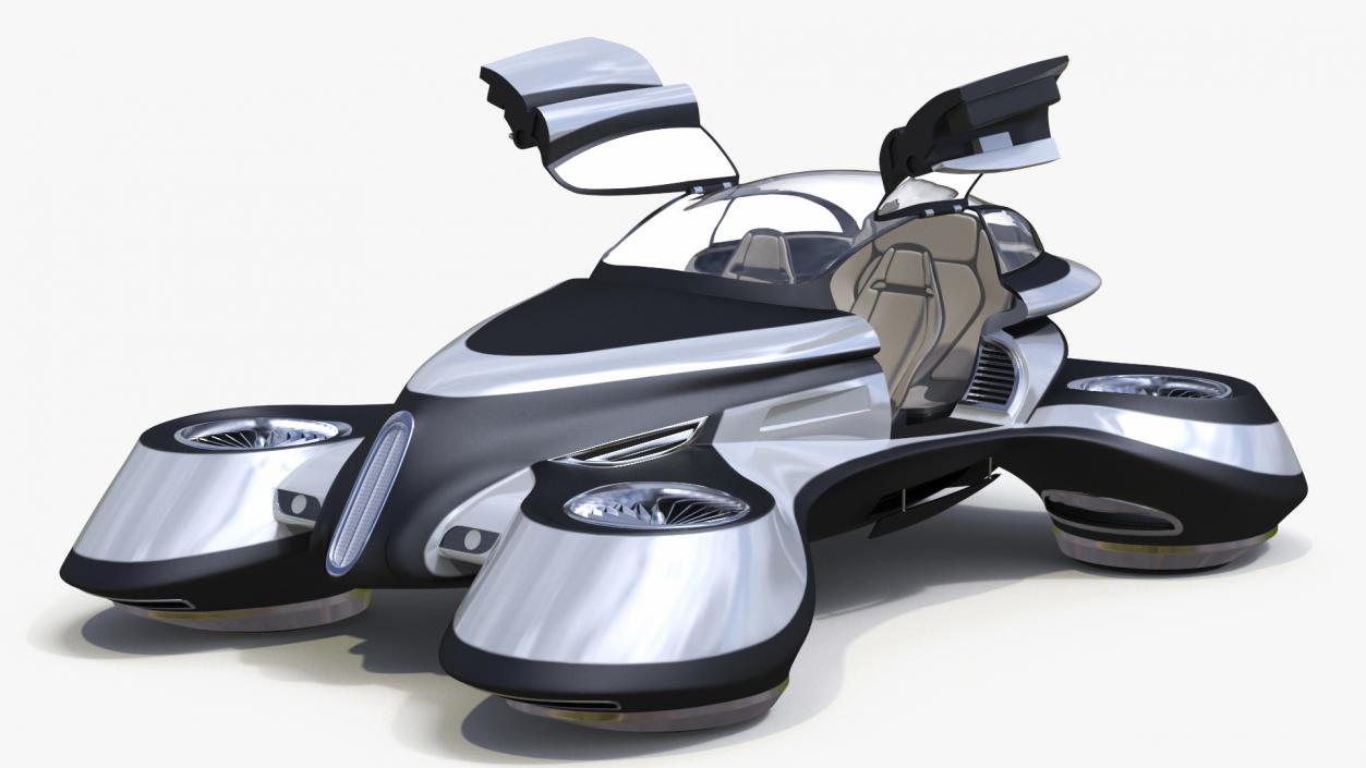 Hover Car Concept by Lazzarini Rigged 2 3D model