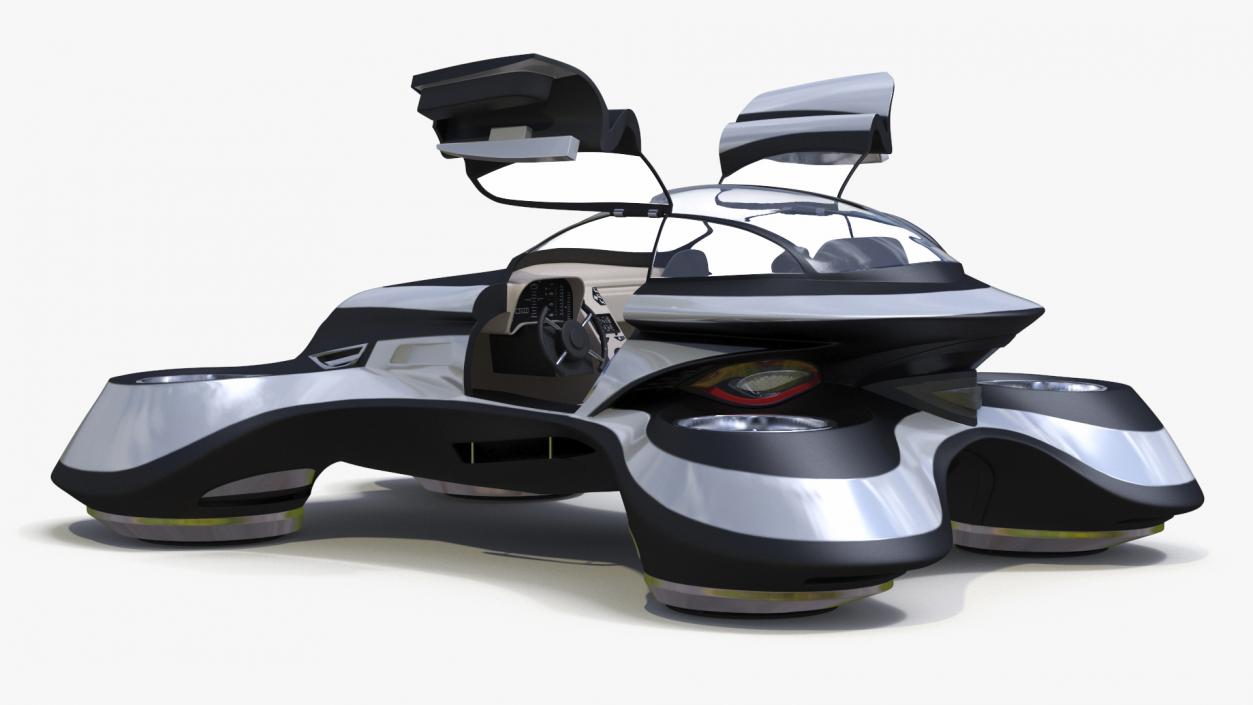 Hover Car Concept by Lazzarini Rigged 2 3D model