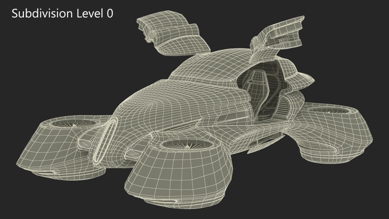 Hover Car Concept by Lazzarini Rigged 2 3D model