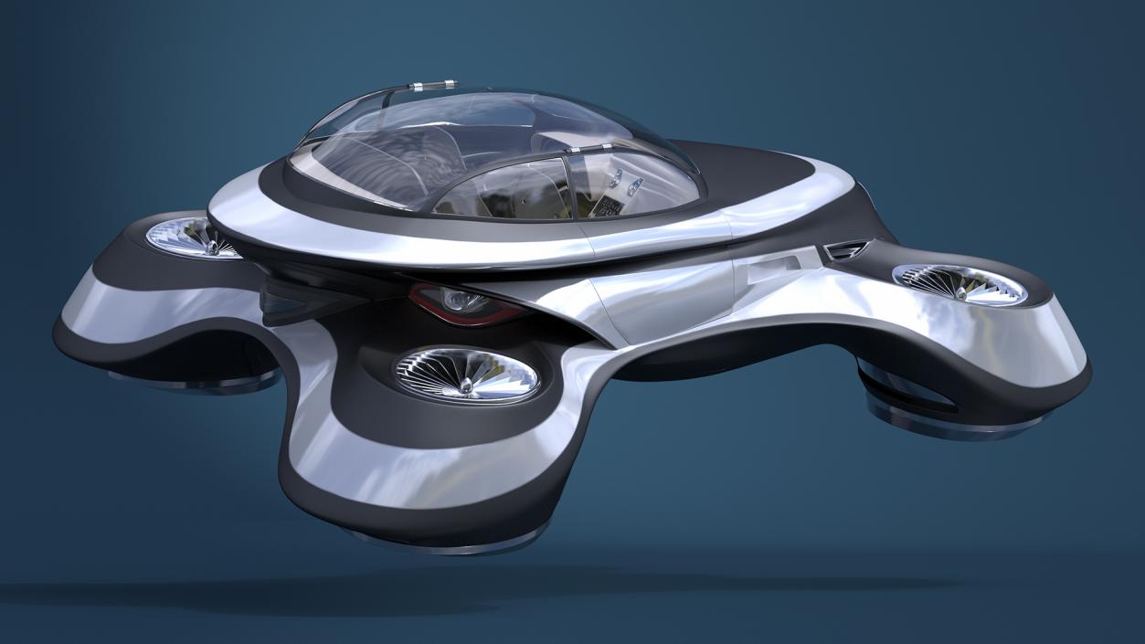 Hover Car Concept by Lazzarini Rigged 2 3D model