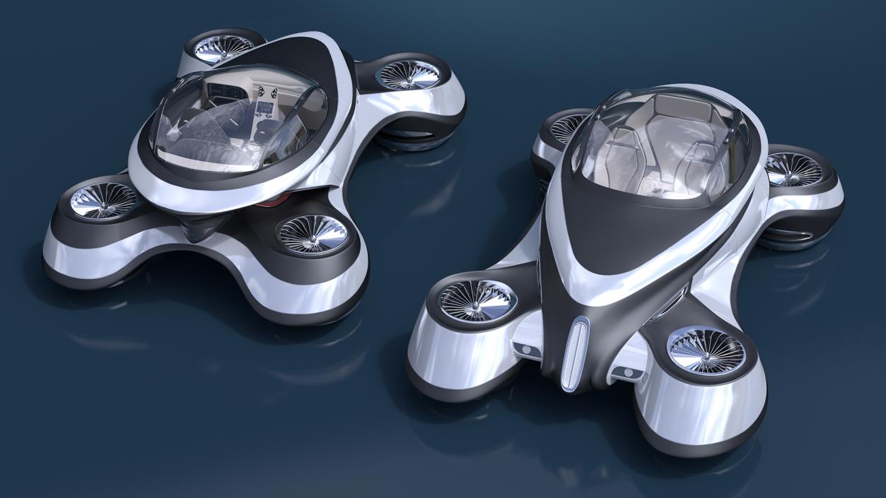 Hover Car Concept by Lazzarini Rigged 2 3D model