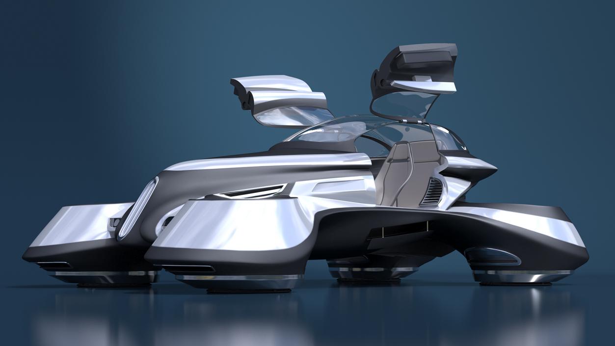 Hover Car Concept by Lazzarini Rigged 2 3D model