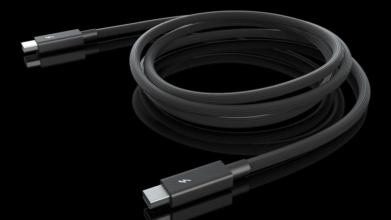 Apple Thunderbolt Cable Black 3D model