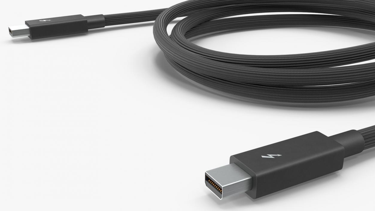 Apple Thunderbolt Cable Black 3D model