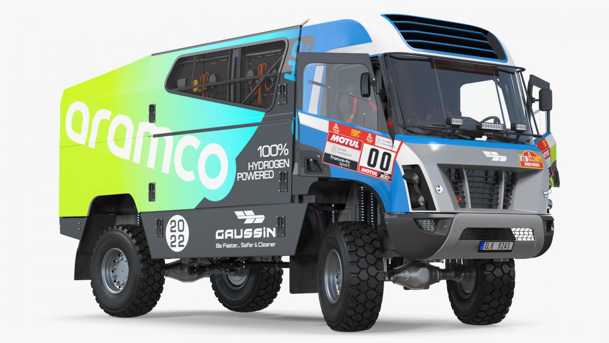 Gaussin H2 Racing Truck Rigged for Cinema 4D 3D model