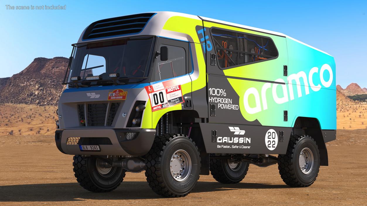 3D model Gaussin H2 Racing Truck Rigged