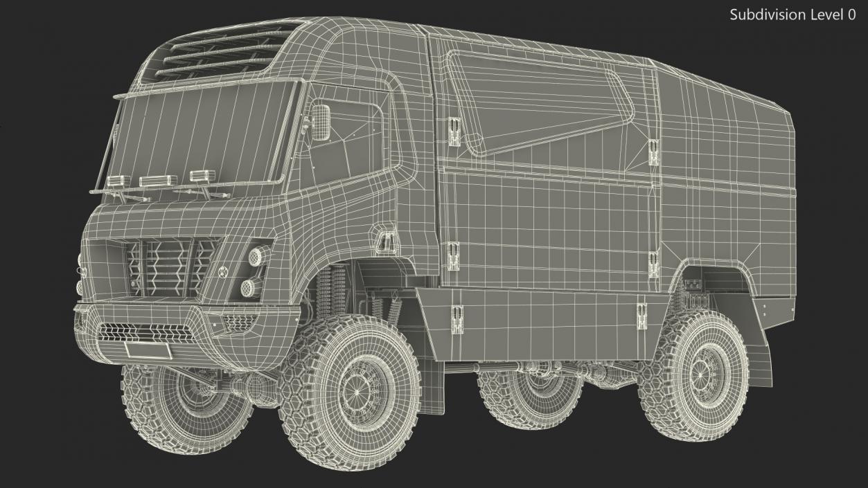 Gaussin H2 Racing Truck Rigged for Cinema 4D 3D model