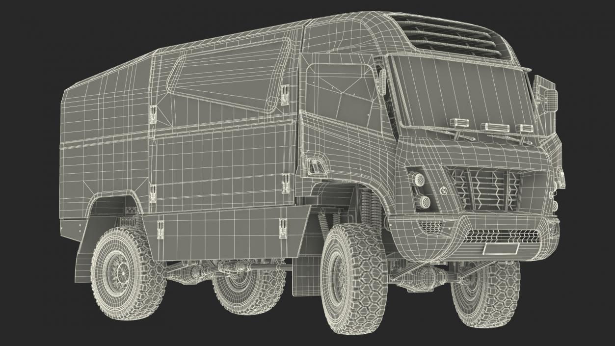 Gaussin H2 Racing Truck Rigged for Cinema 4D 3D model