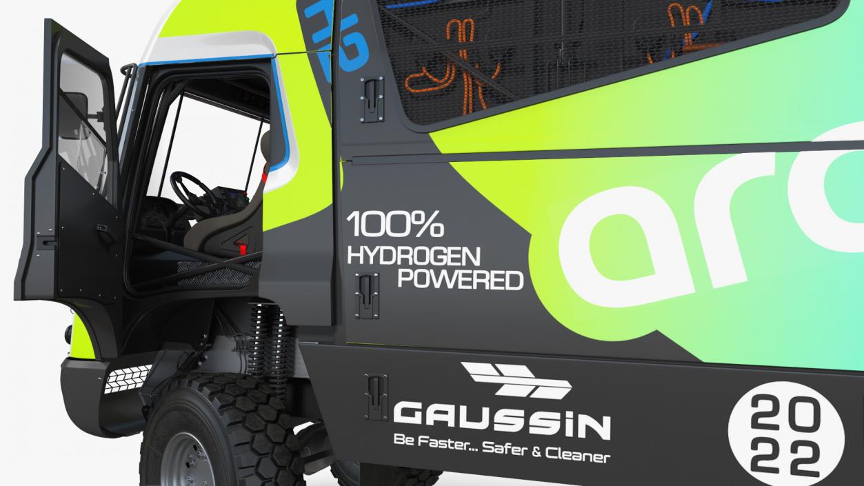 Gaussin H2 Racing Truck Rigged for Cinema 4D 3D model