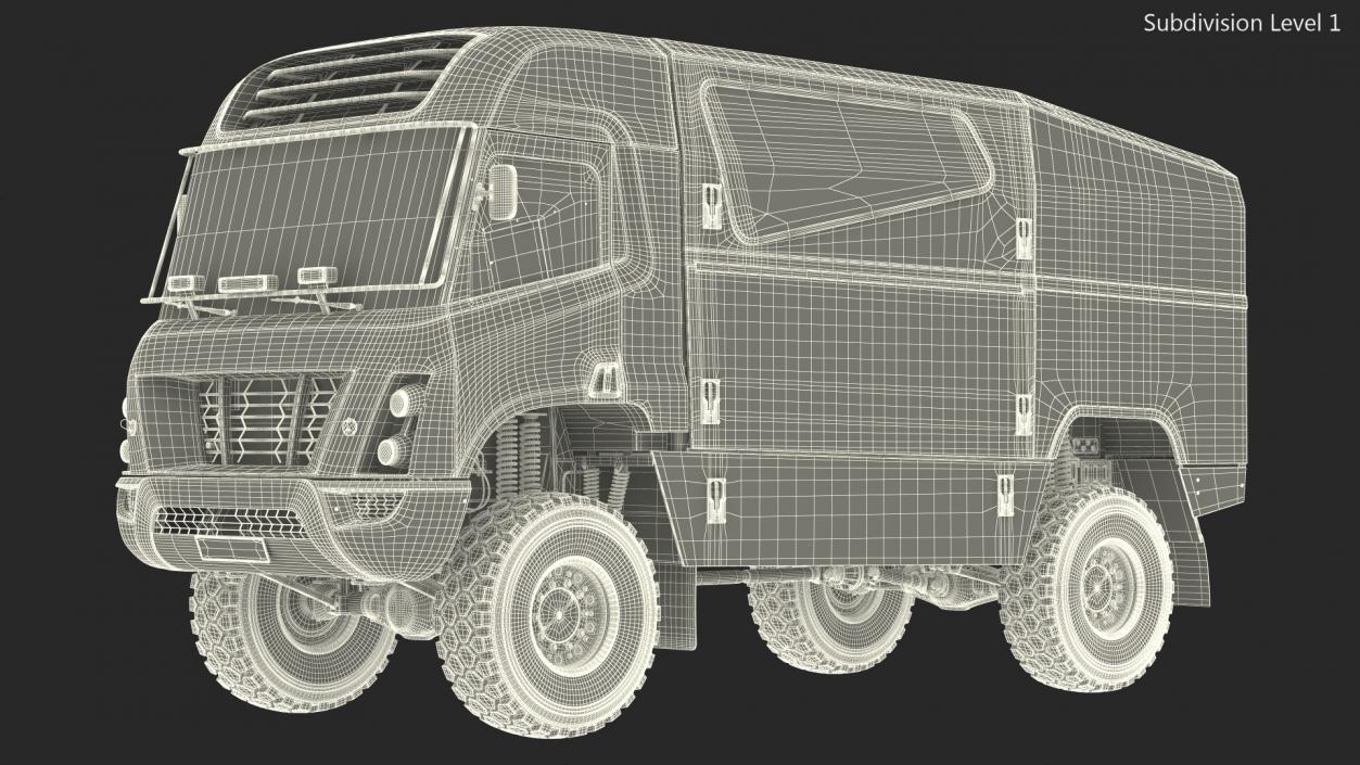 Gaussin H2 Racing Truck Rigged for Cinema 4D 3D model