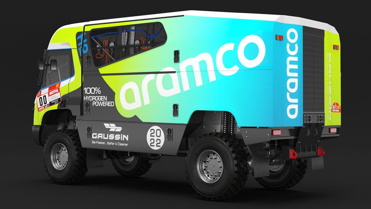 3D model Gaussin H2 Racing Truck Rigged