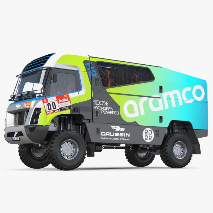 Gaussin H2 Racing Truck Rigged for Cinema 4D 3D model