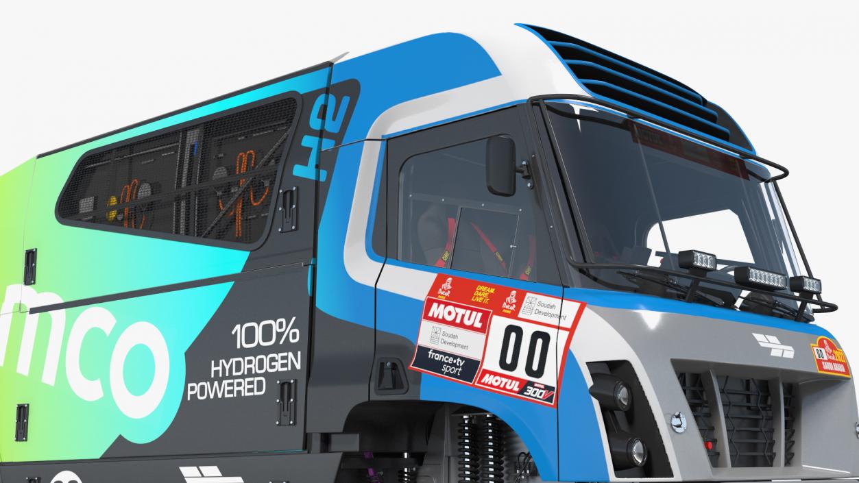 Gaussin H2 Racing Truck Rigged for Cinema 4D 3D model