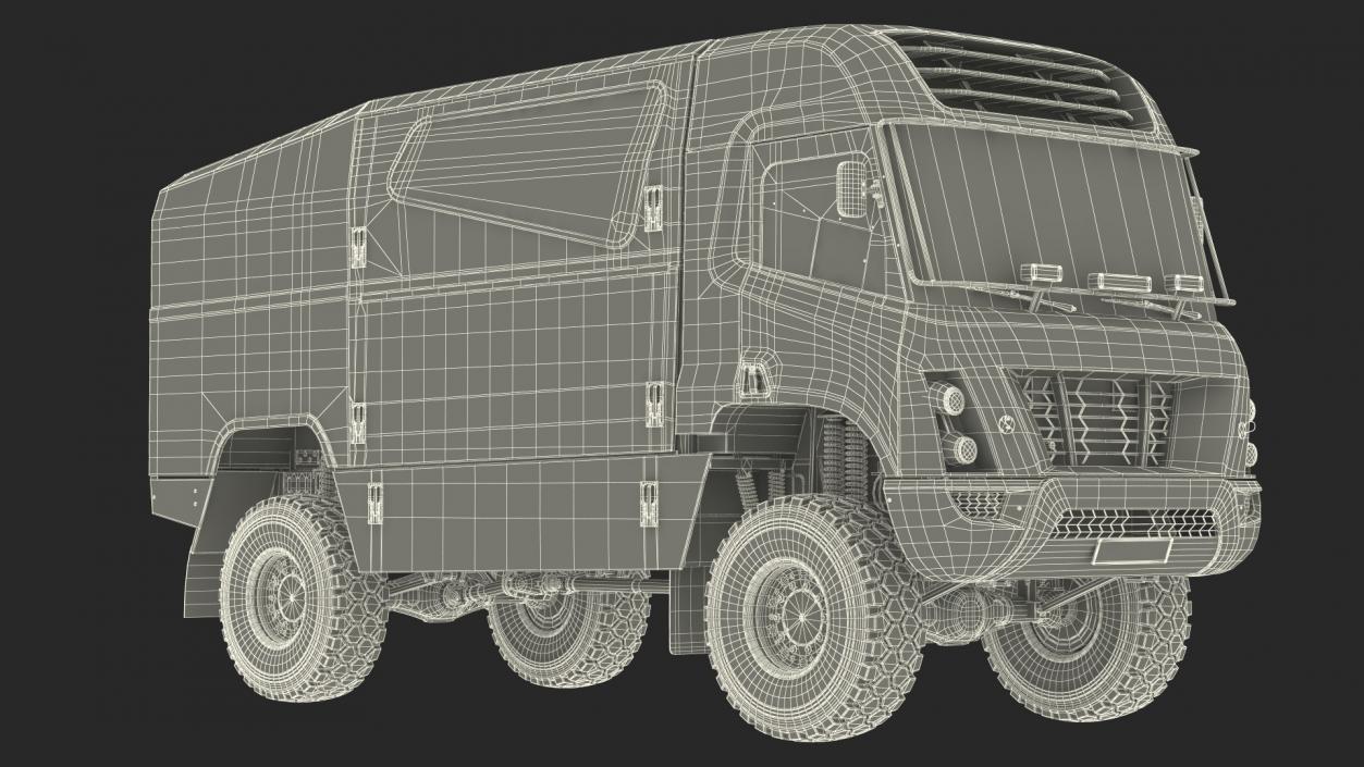 3D model Gaussin H2 Racing Truck Rigged