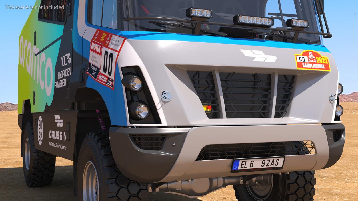 Gaussin H2 Racing Truck Rigged for Maya 3D model