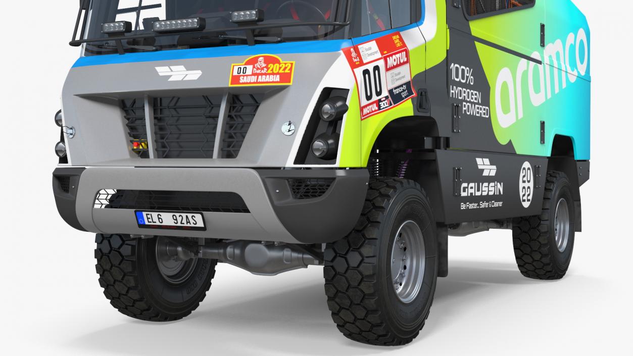 Gaussin H2 Racing Truck Rigged for Cinema 4D 3D model