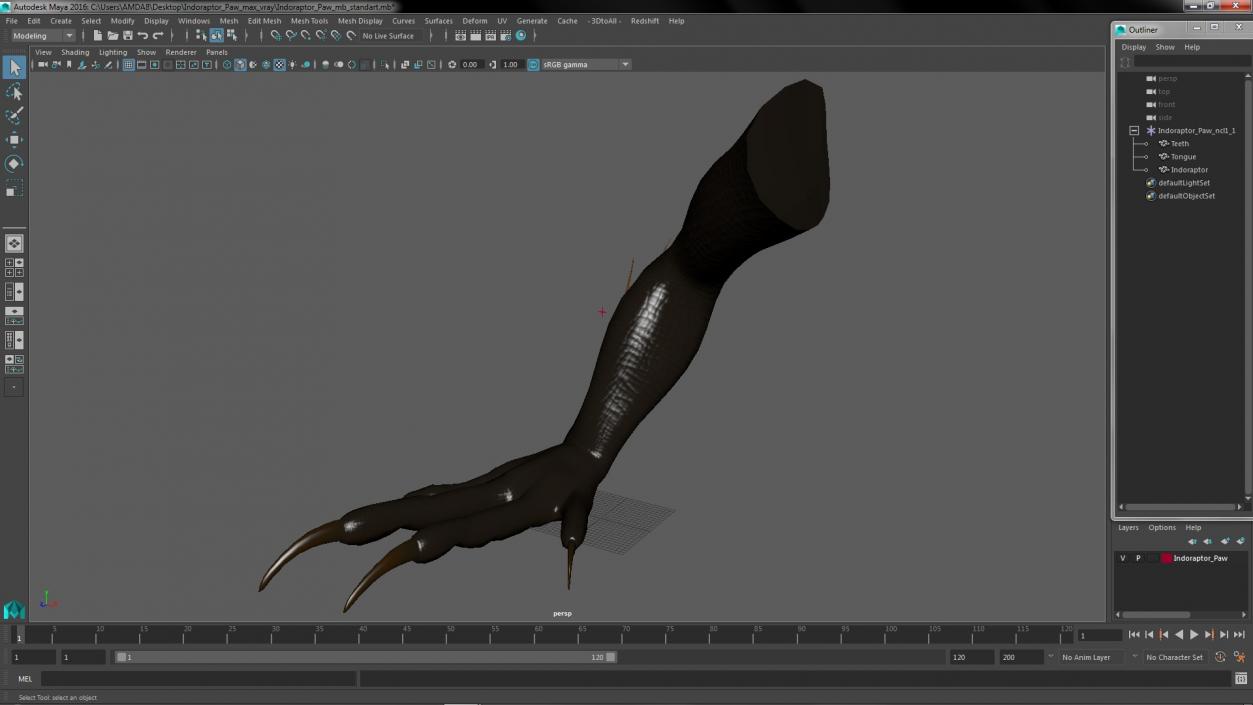 Indoraptor Paw 3D model