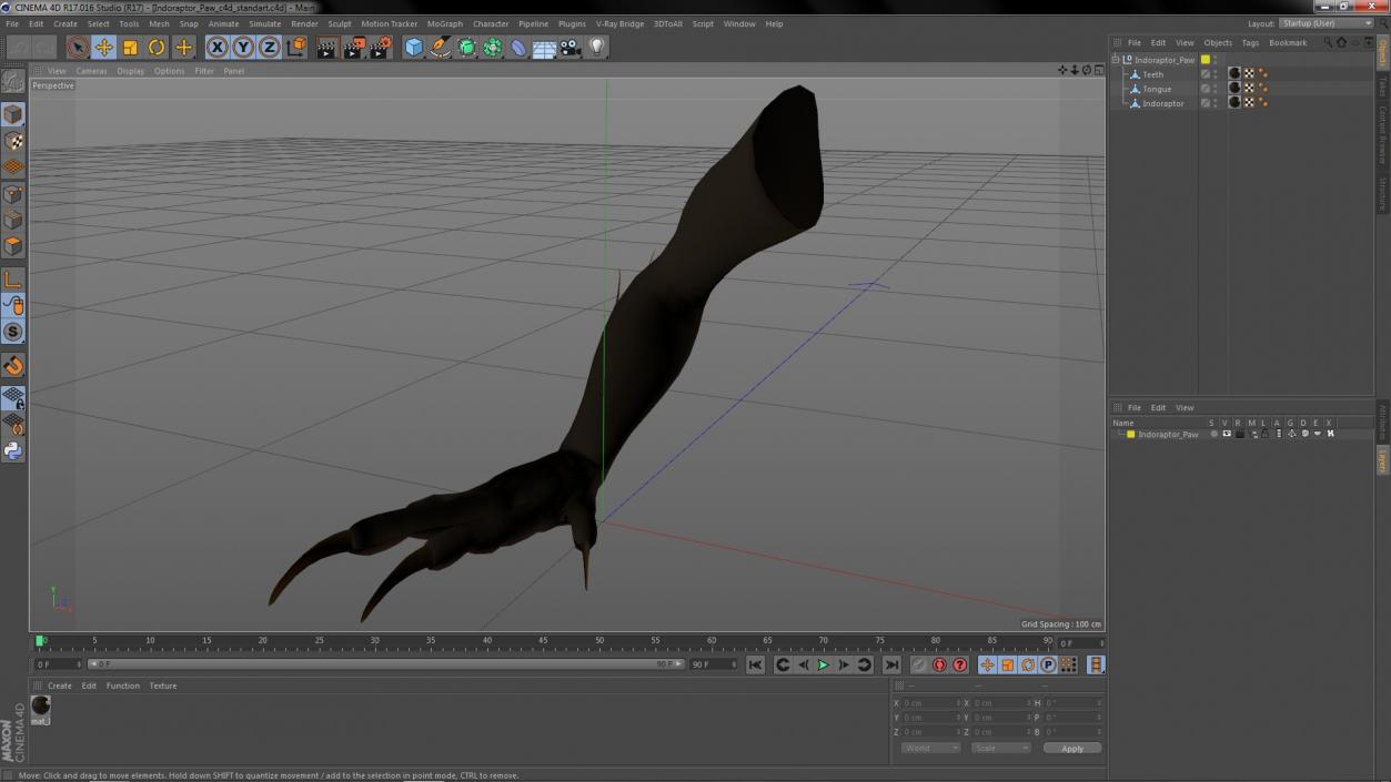 Indoraptor Paw 3D model