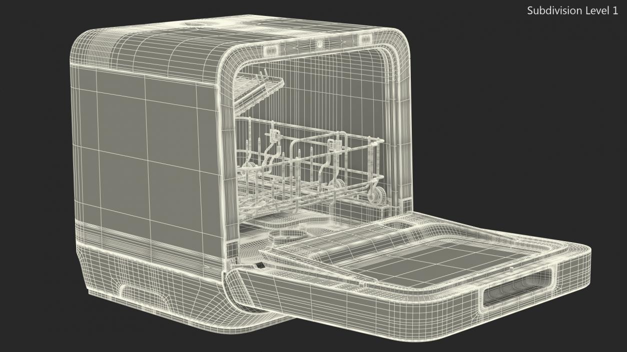 3D Table Top Dishwasher Farberware Turned On